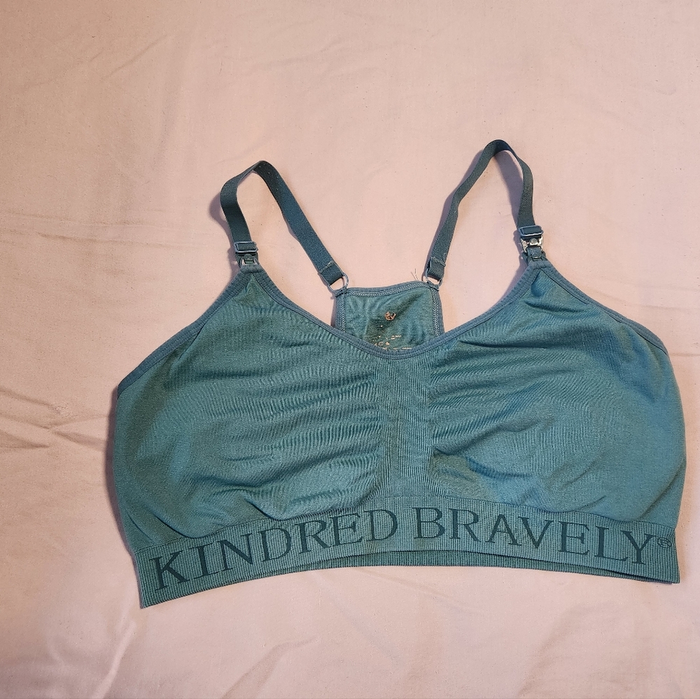 Sublime® Hands-Free Pumping & Nursing Sports Bra in Teal XL